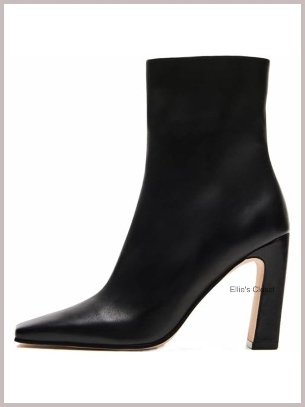 Square Toe Chunky Heeled Ankle Boots Women Faux Leather Block Heel Booties